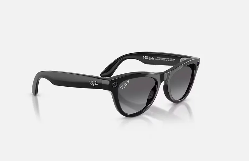 Ochelari Smart RAY-BAN Meta SKYLER High Bridge Fit Shiny Black Graphite Gen2 - imagine 6