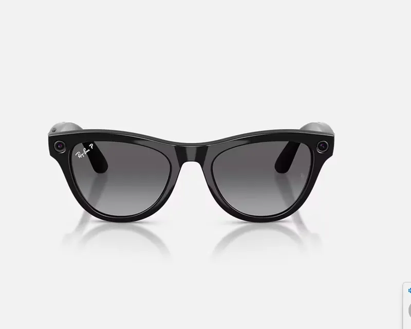 Ochelari Smart RAY-BAN Meta SKYLER High Bridge Fit Shiny Black Graphite Gen2 - imagine 2