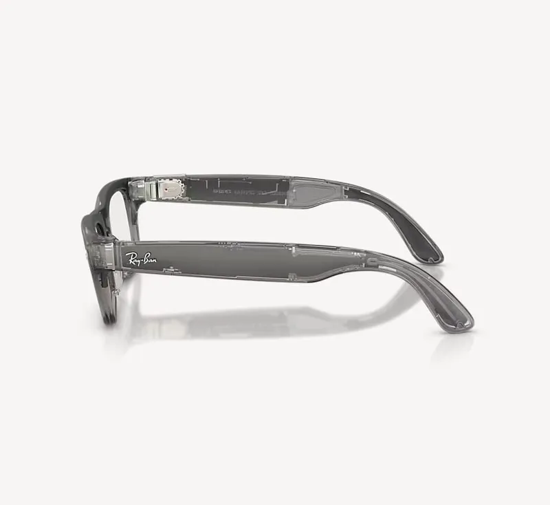 Ochelari Smart RAY-BAN Meta Blayzer Optics Gen 2 Matte Transparent Ice Grey Demo - imagine 3