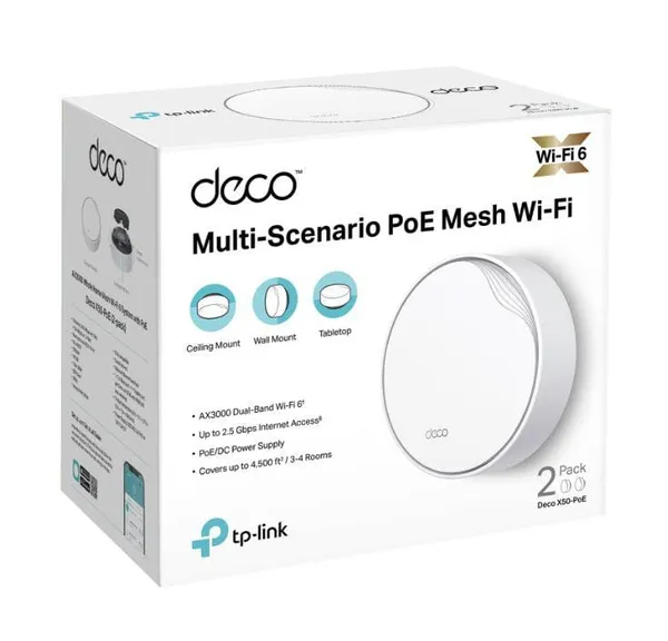 Sistem Mesh Wi-Fi TP-LINK Deco X50-PoE 2-pack AX3000 PoE - imagine 5