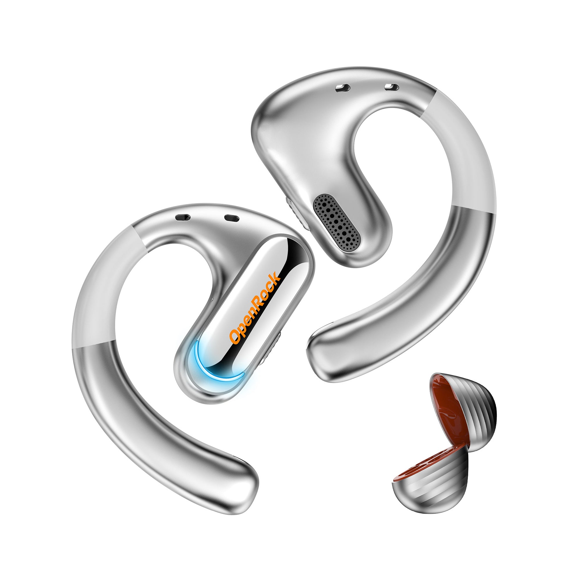 Căști ONEODIO OpenRock Pro TWS Bluetooth 5.2 IPX5 Crem - imagine 2