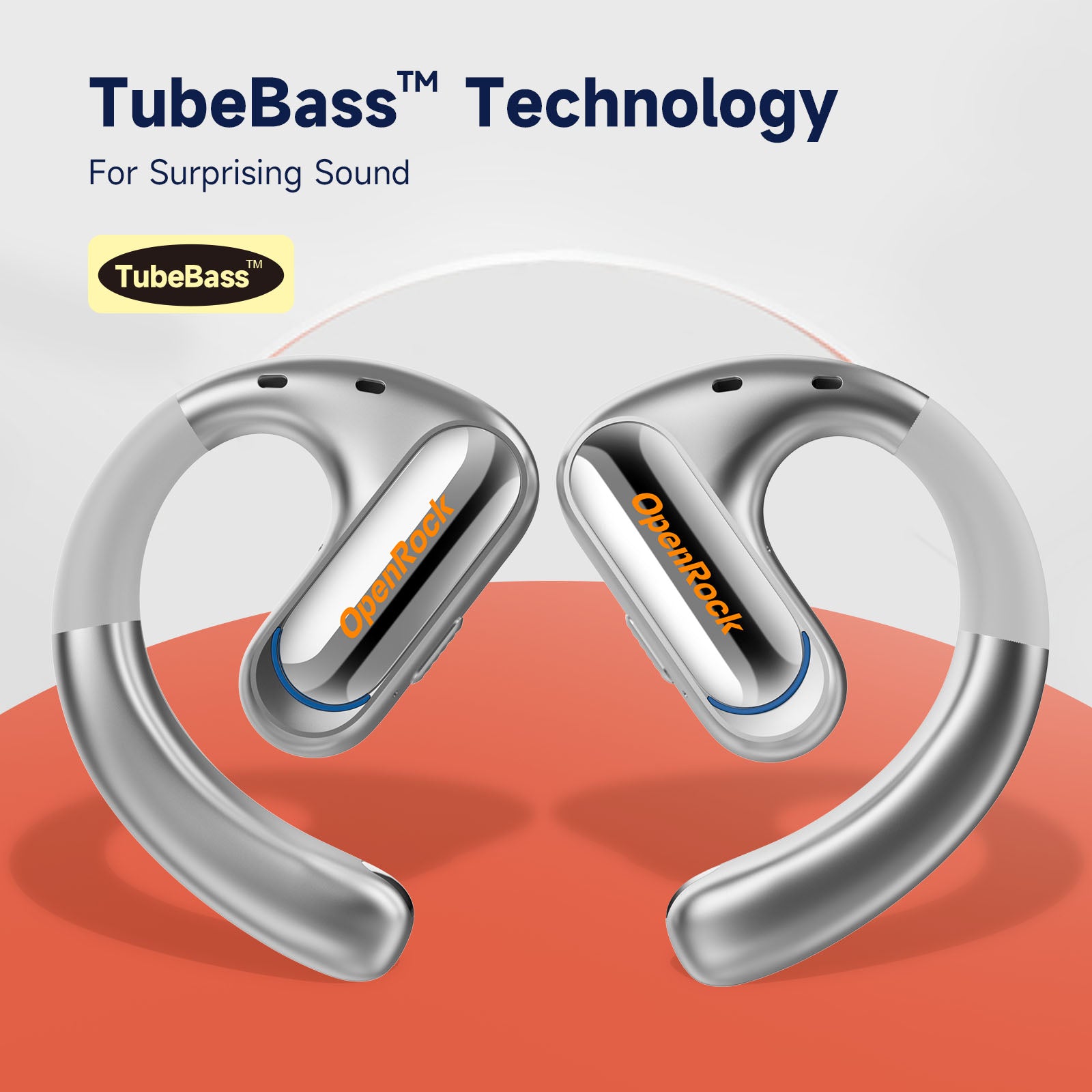 Căști ONEODIO OpenRock Pro TWS Bluetooth 5.2 IPX5 Crem - imagine 4