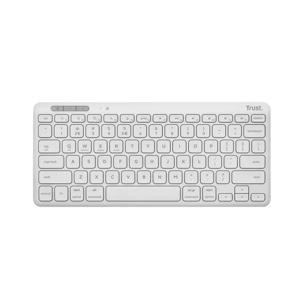 Tastatură PC TRUST Lyra Wireless USB-A USB-C Albă TR-25097 - imagine 1