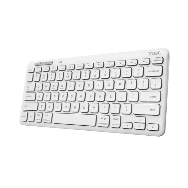 Tastatură PC TRUST Lyra Wireless USB-A USB-C Albă TR-25097 - imagine 2