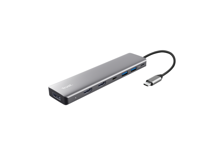 Hub USB-C TRUST Dalyx 7-in-1 HDMI DisplayPort Gri TR-25661