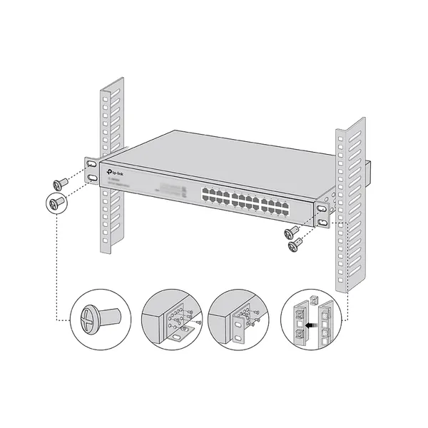 Kit Montare Rack TP-LINK RackMount Kit-19 19 inch Negru - imagine 3