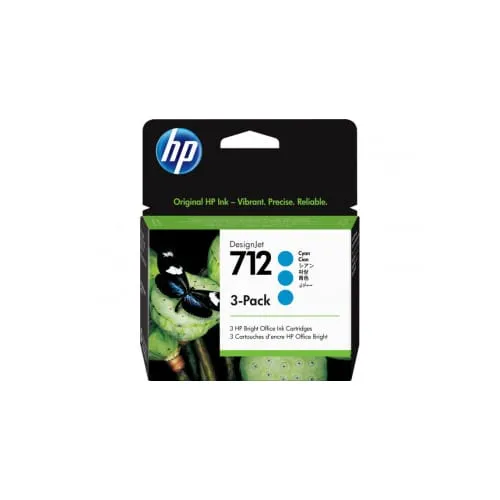 Cartuș HP 712 Cyan 29 ml Original Tri-Pack 3ED77A - imagine 2