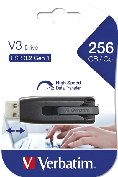 Memorie USB VERBATIM StoreNGo V3 256GB USB 3.0 Negru - imagine 4