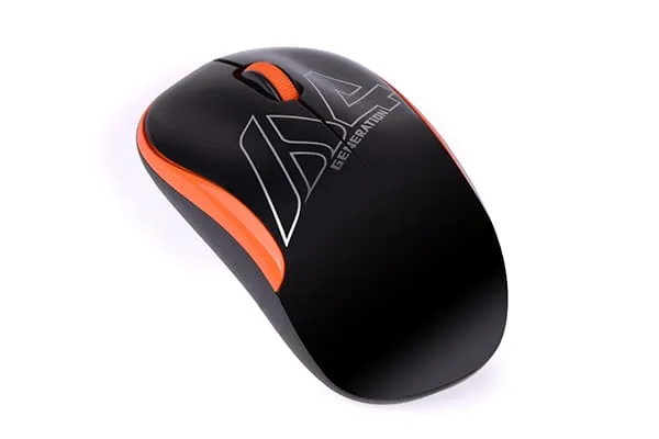 Mouse A4TECH G3-300N-BO Wireless 2.4GHz Negru-Portocaliu - imagine 2