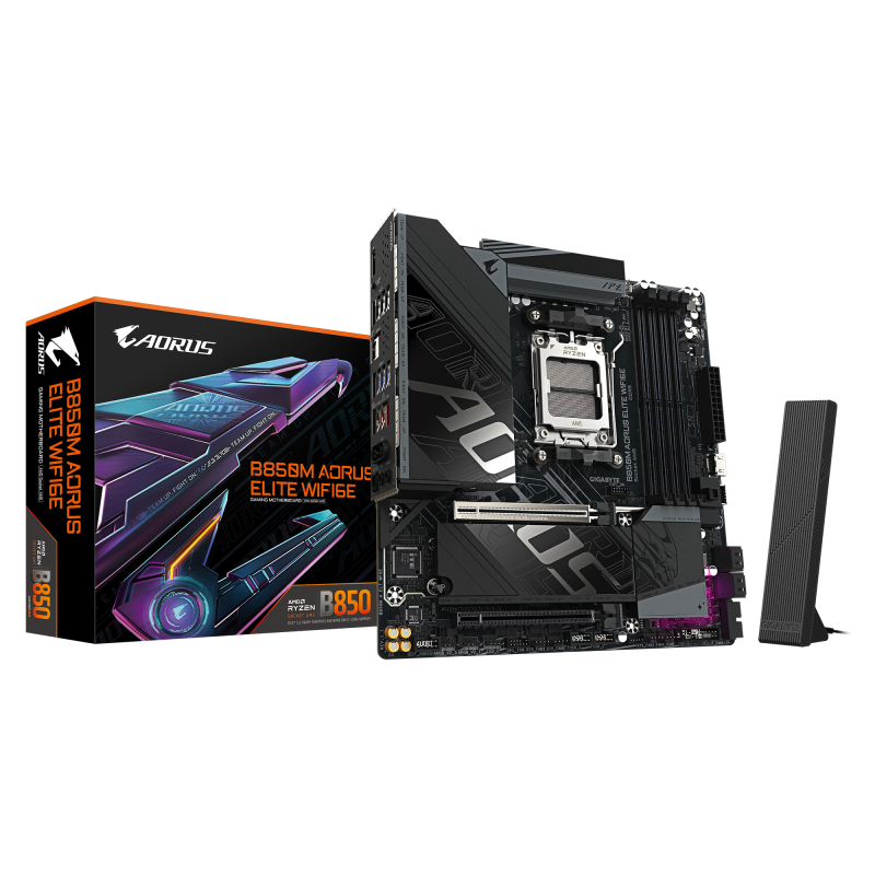 Placă de bază GIGABYTE B850M AORUS ELITE WIFI6E AM5 mATX DDR5