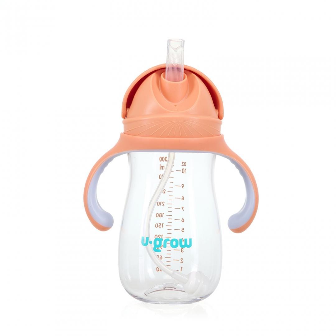 Cană cu pai U-GROW Tritan Orange 300ml
