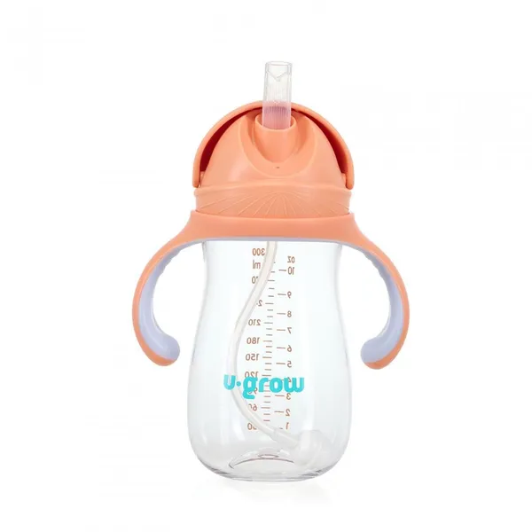 Cană cu pai U-GROW Tritan Orange 300ml