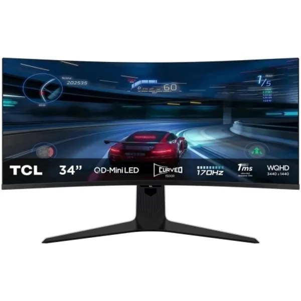 Monitor TCL 34R83Q 34 inch Curved UWQHD 170Hz Negru - imagine 2
