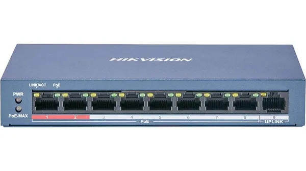 Switch HIKVISION DS-3E0109P-E(C) 8 Porturi PoE - imagine 2