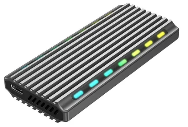 Rack extern GEMBIRD SSD M.2 USB 3.1 RGB Argintiu EE2280-U3C-03