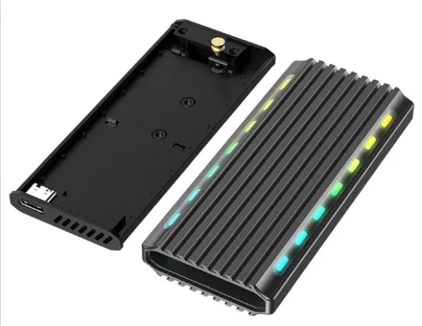 Rack extern GEMBIRD SSD M.2 USB 3.1 RGB Argintiu EE2280-U3C-03 - imagine 2