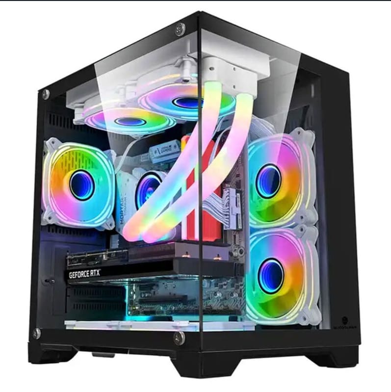 Carcasa PC 1st PLAYER MV5-TP RGB Cube Tower Negru