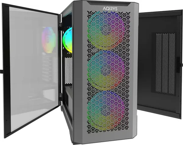 Carcasă PC AQIRYS AQUILLA Mid Tower ARGB Negru - imagine 4
