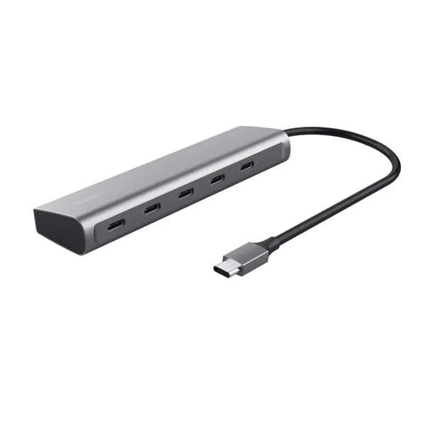 Hub USB-C TRUST Halyx 5 Porturi 3.2 Gen 1 100W PD Gri TR-25136 - imagine 2