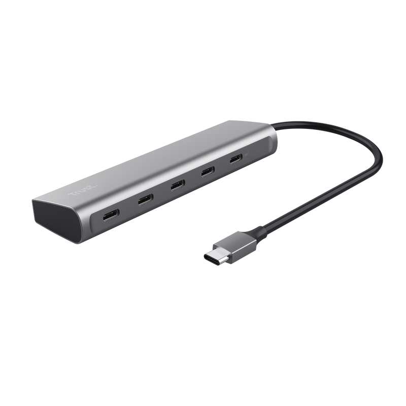 Hub USB-C TRUST Halyx 5 Porturi 3.2 Gen 1 100W PD Gri TR-25136 - imagine 2
