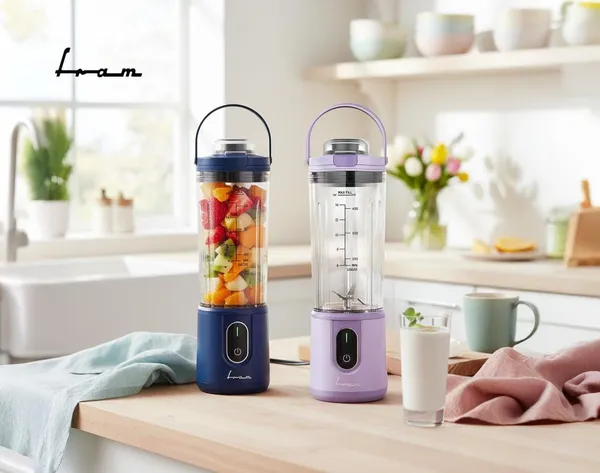 Blender Portabil FRAM FBP-P74BL Albastru 400 ml - imagine 8