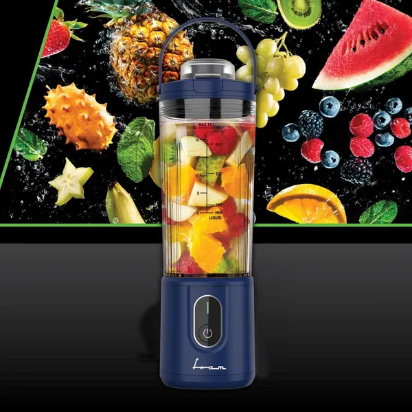 Blender Portabil FRAM FBP-P74BL Albastru 400 ml