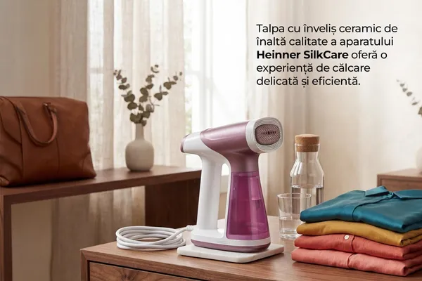 Aparat de Călcat Vertical HEINNER SilkCare HGS-A1500VPNK cu Funcție Vacuum - imagine 5
