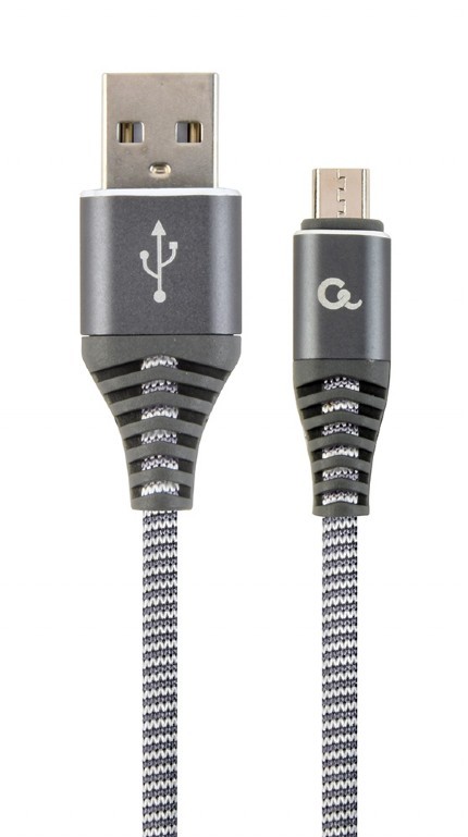 Cablu GEMBIRD USB 2.0 Micro-USB 1m Gri CC-USB2B-AMmBM-1M-WB2