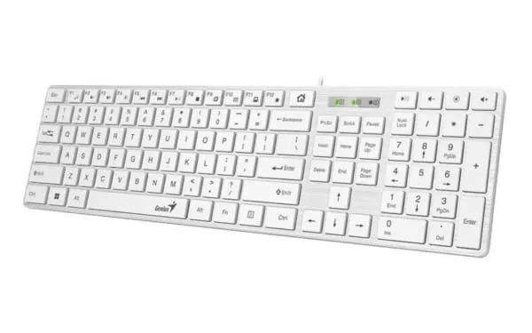 Tastatură GENIUS SlimStar 126 USB cu Fir 104+12 Taste Alb