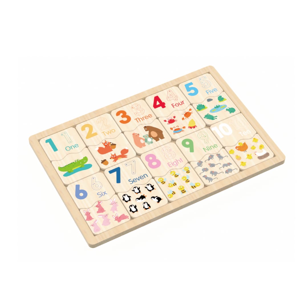 Puzzle din lemn MOMKI Potrivește Numerele 21 piese