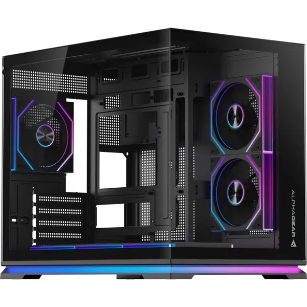 Carcasă PC ALPHAGEAR Ironclad Mark 2 RGB Micro Tower Negru