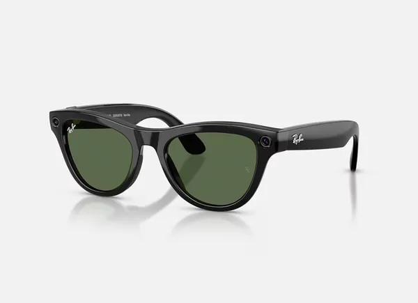Ochelari smart RAYBAN Meta Skyler High Bridge Fit Shiny Black G-15 Green Gen 2