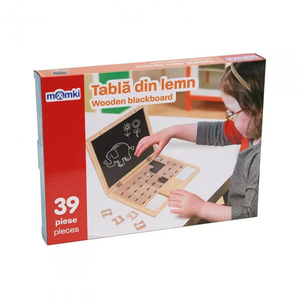 Joc educativ MOMKI Tablă din lemn 39 piese MKT1125