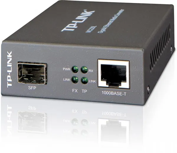 Media Convertor TP-LINK MC220L Gigabit 2 Porturi RJ45 SFP - imagine 2