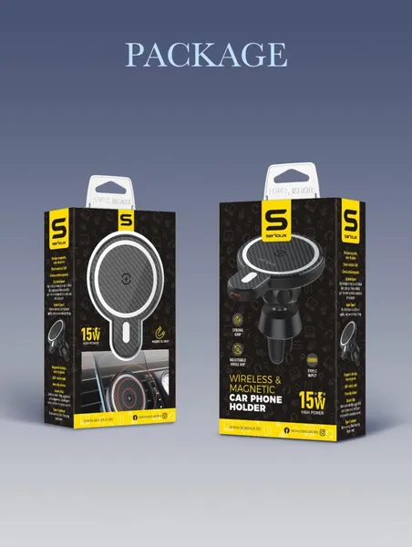 Suport Auto Telefon SERIOUX Wireless 15W MagSafe Negru - imagine 15