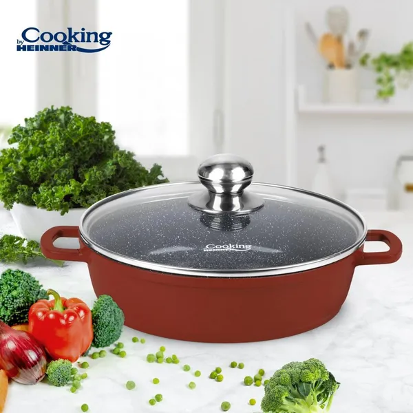 Cratiță HEINNER Calabria Aluminiu cu capac 2.6L - imagine 3