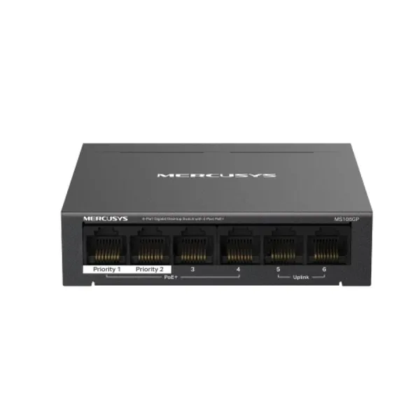 Switch Ethernet MERCUSYS MS106GP Gigabit PoE+ 6 Porturi