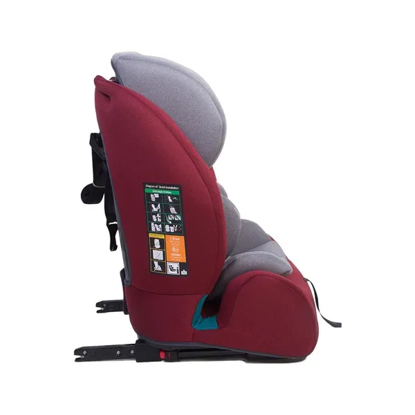 Scaun auto U-GROW i-Size 76-150cm ISOFIX Top Tether Roșu - imagine 3
