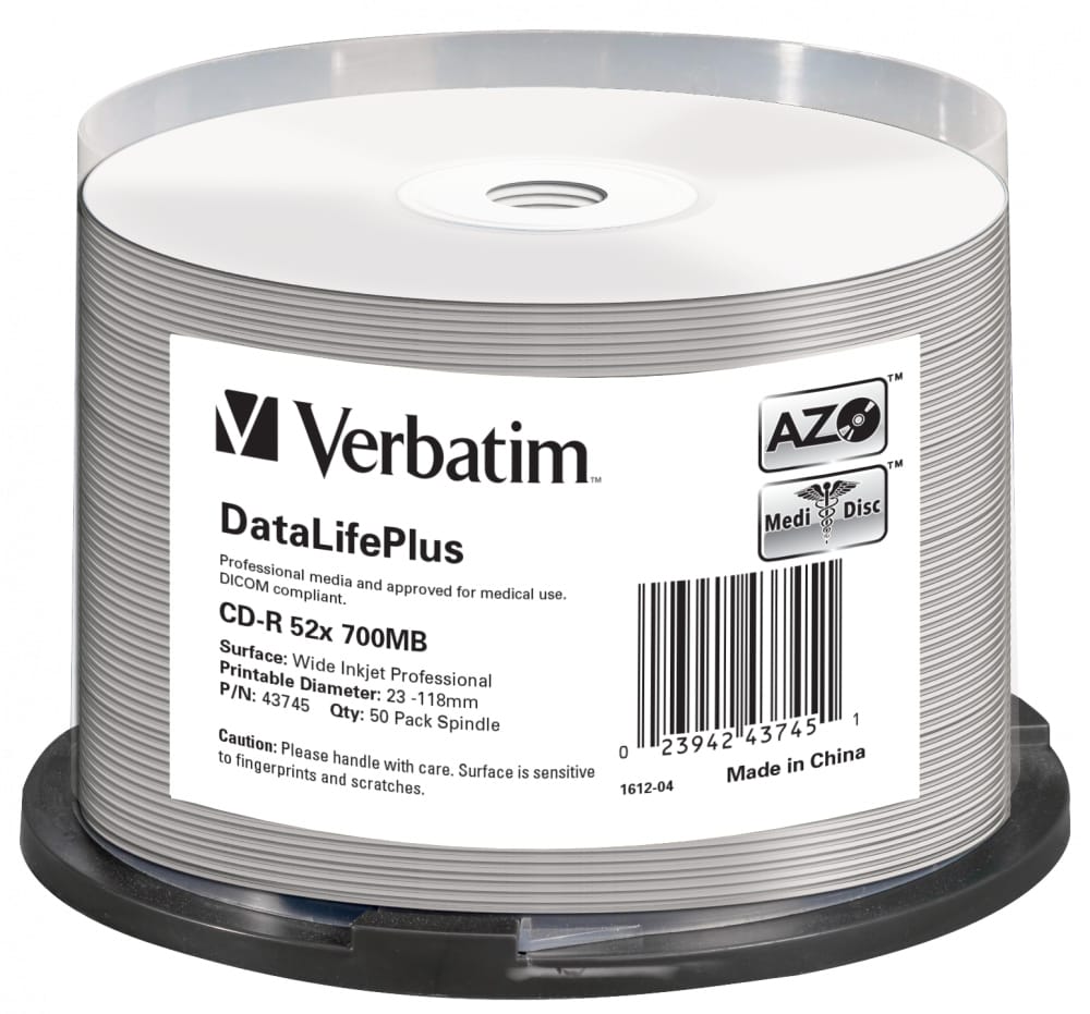 Discuri CD-R VERBATIM 700MB 52X Thermal Printable 50 buc