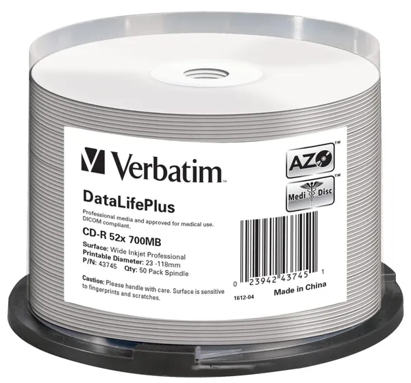 Discuri CD-R VERBATIM 700MB 52X Thermal Printable 50 buc