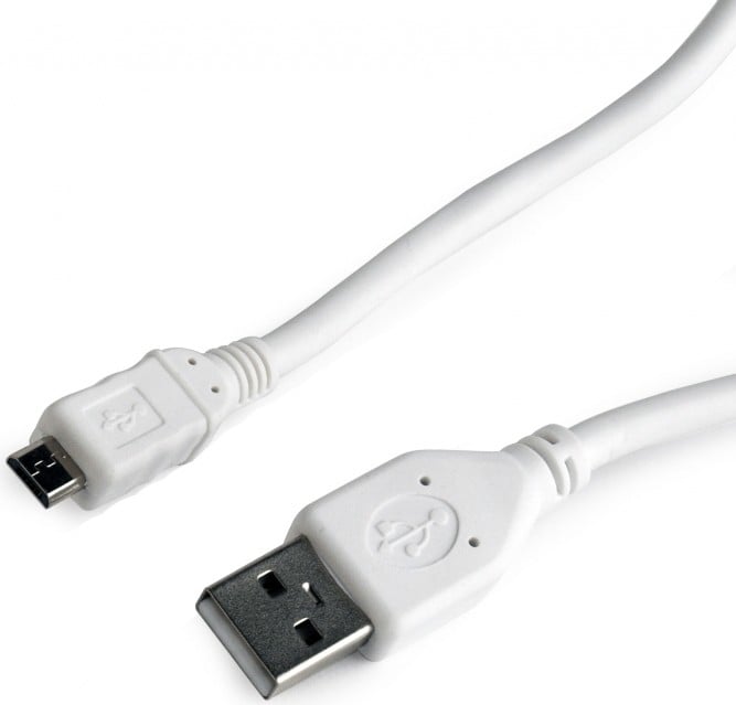 Cablu Date GEMBIRD Micro-USB Alb 1m CCP-mUSB2-AMBM-W-1M