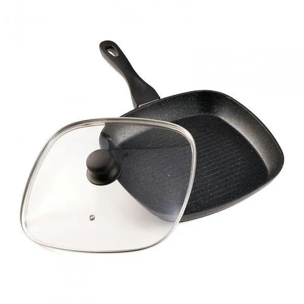 Tigaie Grill HEINNER Cooking Black Sand 28cm cu Capac
