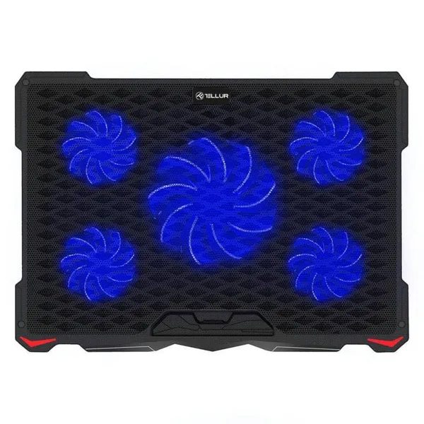 Cooling Pad TELLUR Basic 17 inch 5 Ventilatoare LED Negru - imagine 3