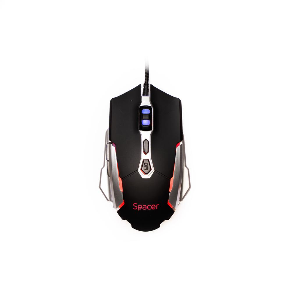 Mouse SPACER Gaming SPGM-PULSAR-LITE Cu Fir Negru - imagine 2