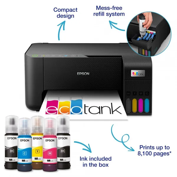 Multifuncțional EPSON EcoTank L3270 A4 CISS 33ppm - imagine 2