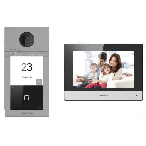 Kit Videointerfon IP HIKVISION DS-KIS604-S(C) 2MP Monitor 7 inch Touchscreen