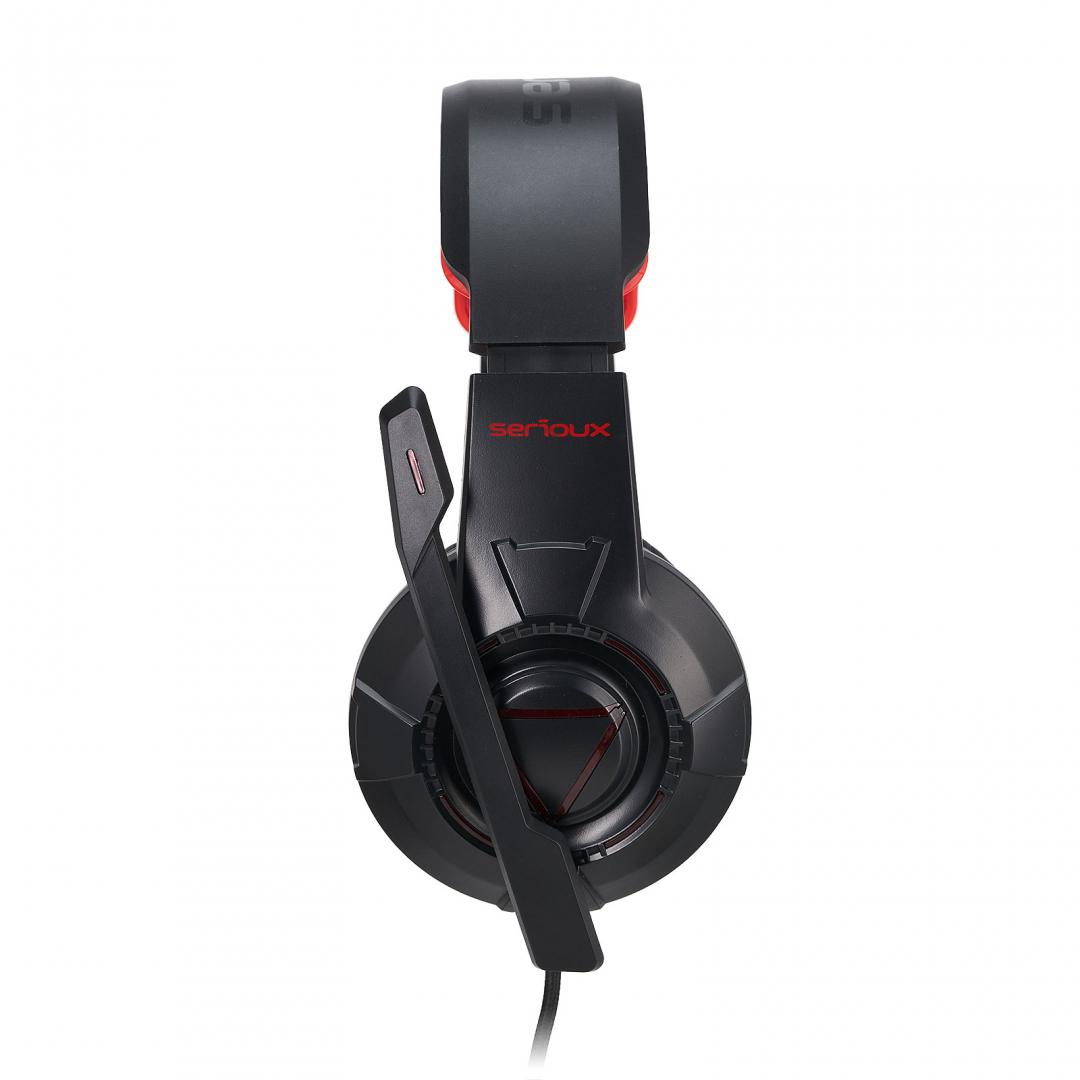 Căști Gaming SERIOUX RUARI Cu Fir Negru USB - imagine 2
