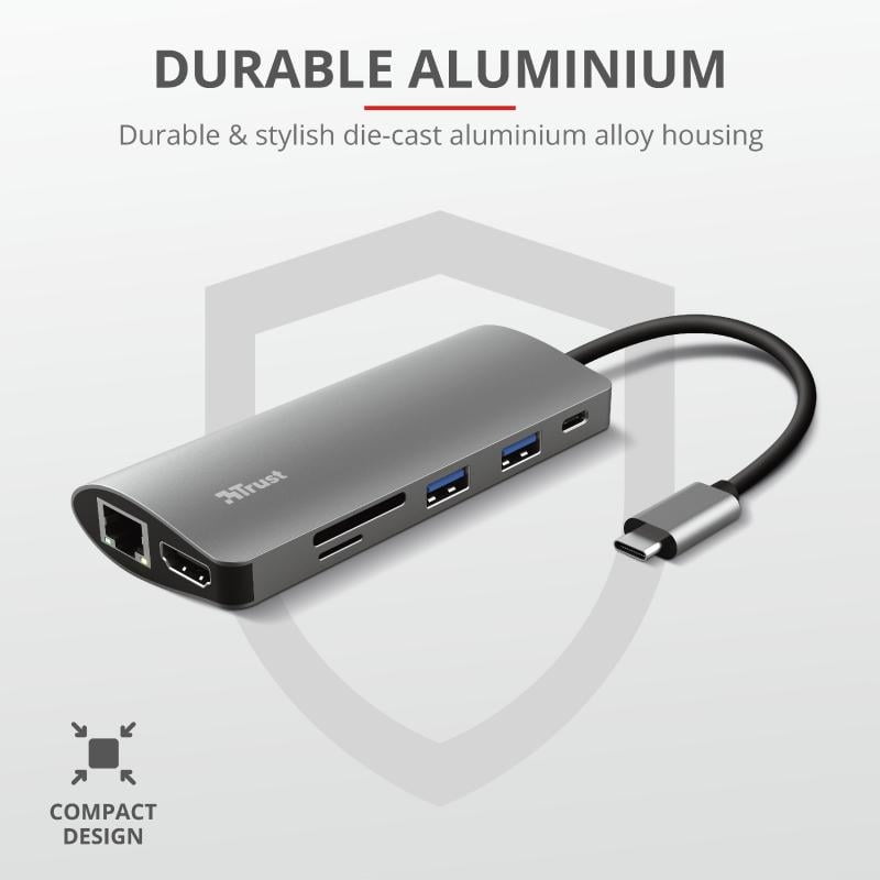 Hub USB-C TRUST Dalyx 7-in-1 Negru TR-23775 - imagine 8