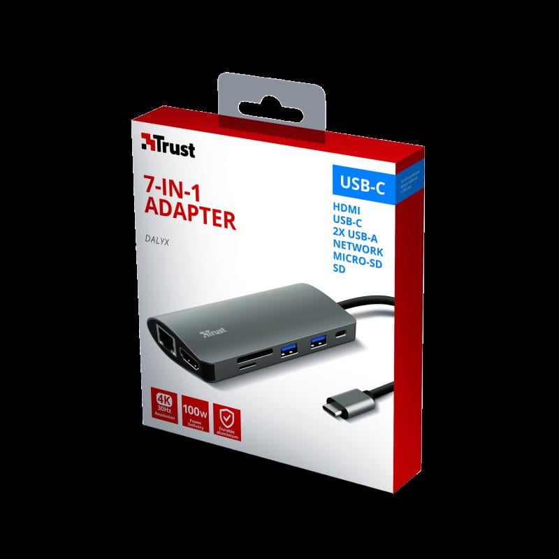 Hub USB-C TRUST Dalyx 7-in-1 Negru TR-23775 - imagine 10