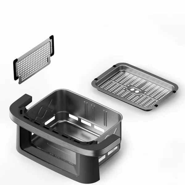 Friteuză Dublă cu Aer Cald HEINNER AirBake Revolution 10L 2200W Gri - imagine 5